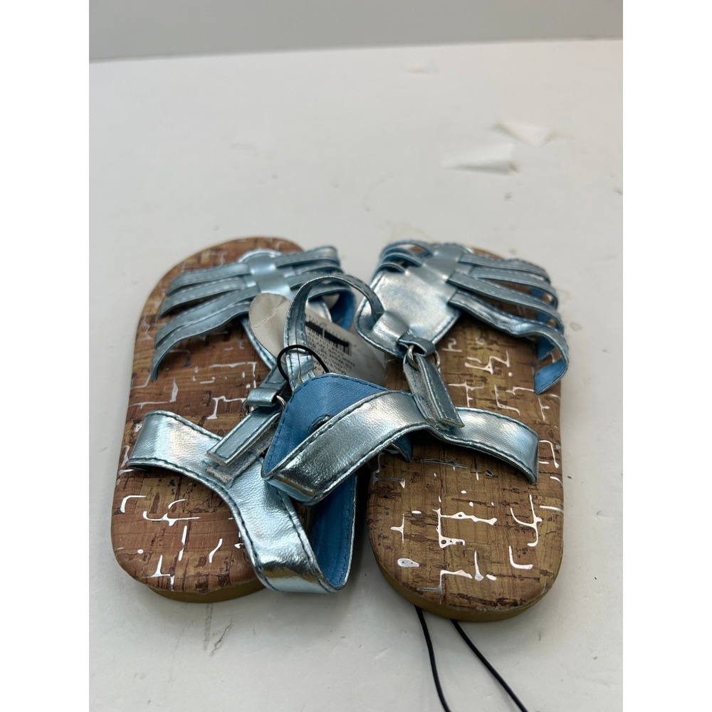 Ztties Metallic Strappy Gladiator Sandals Toddler Size XL 11/12 Light Blue